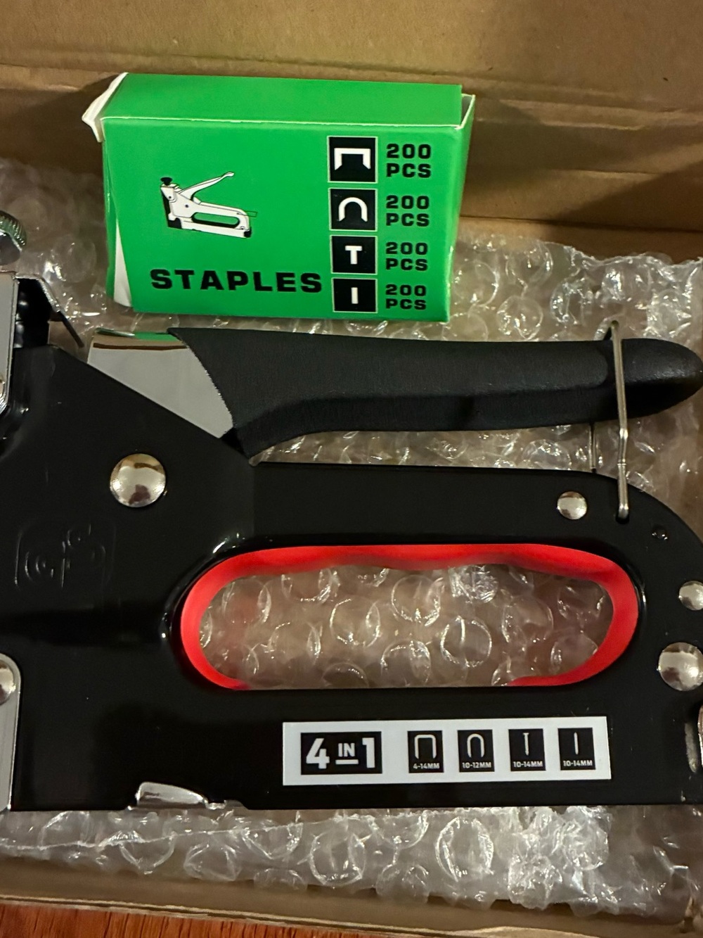 Staple Black and Red 4-in-1 Upholstery Staple Gun